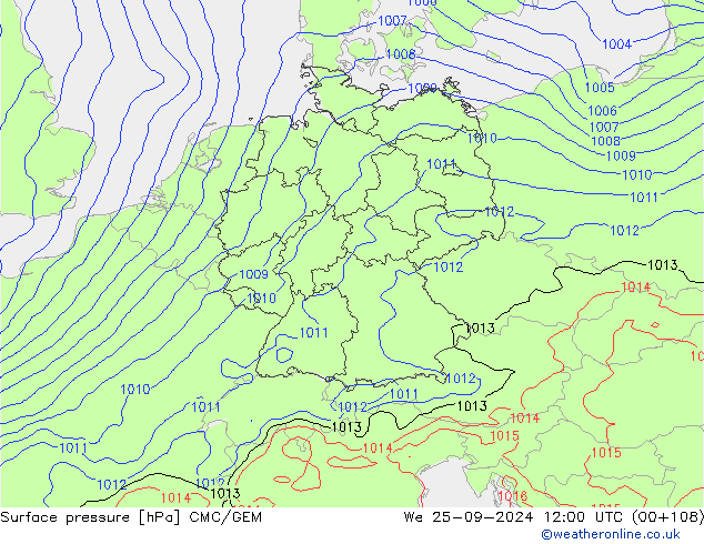 Bodendruck CMC/GEM Mi 25.09.2024 12 UTC