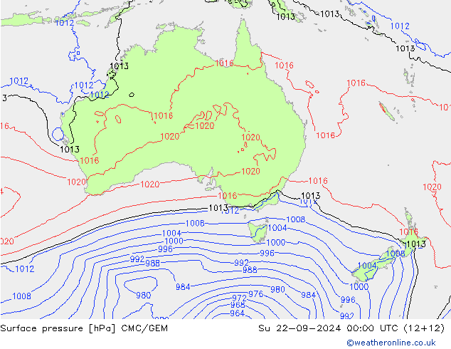 pressão do solo CMC/GEM Dom 22.09.2024 00 UTC