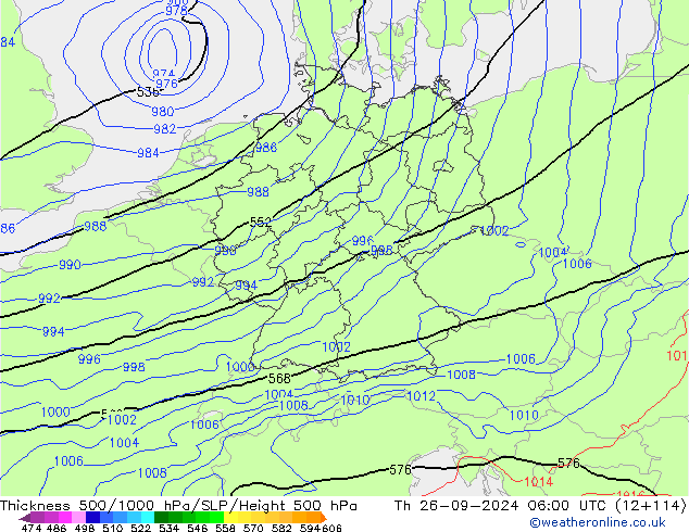 Theta-e 850hPa CMC/GEM 星期四 26.09.2024 06 UTC