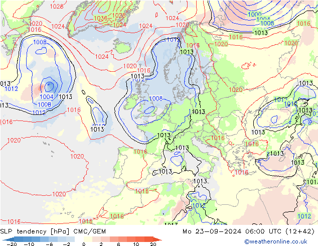 Drucktendenz CMC/GEM Mo 23.09.2024 06 UTC