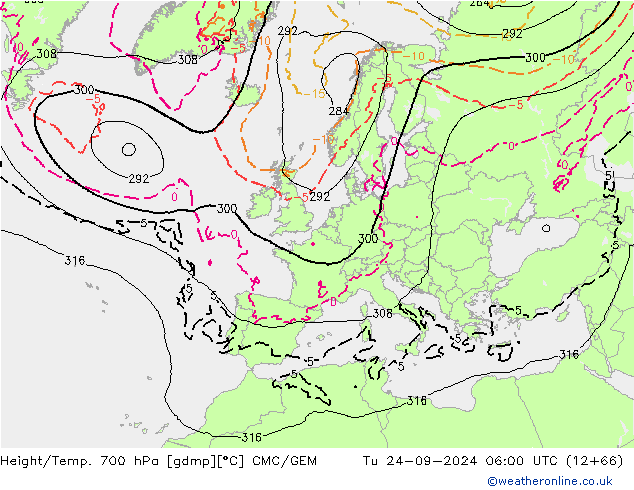 Height/Temp. 700 hPa CMC/GEM Di 24.09.2024 06 UTC