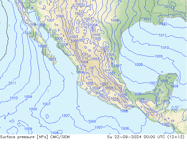 Presión superficial CMC/GEM dom 22.09.2024 00 UTC