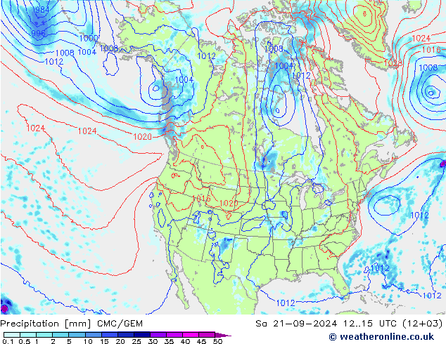 Precipitación CMC/GEM sáb 21.09.2024 15 UTC