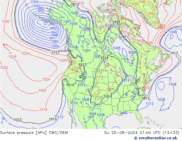 Pressione al suolo CMC/GEM dom 22.09.2024 21 UTC