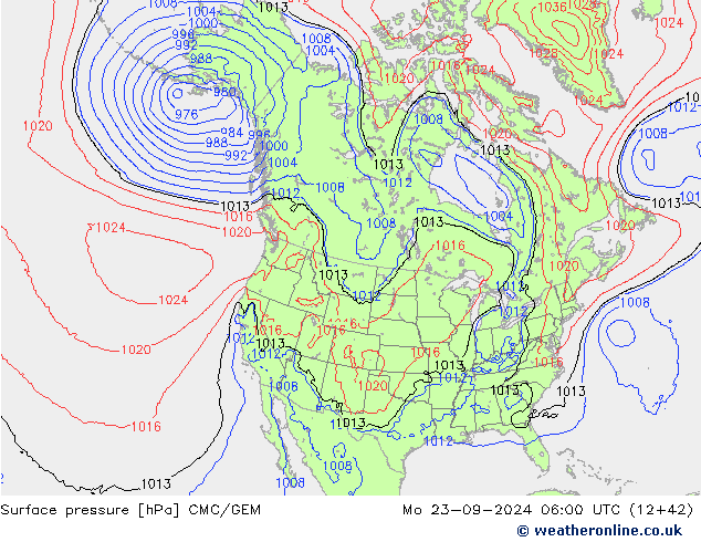 Pressione al suolo CMC/GEM lun 23.09.2024 06 UTC