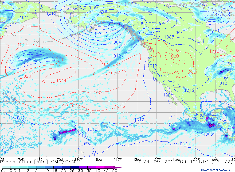 осадки CMC/GEM вт 24.09.2024 12 UTC