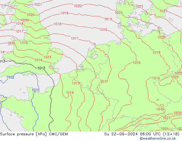 Yer basıncı CMC/GEM Paz 22.09.2024 06 UTC