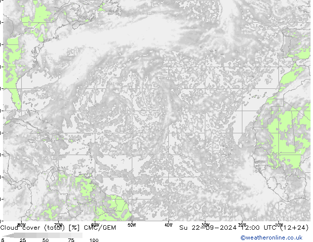 Wolken (gesamt) CMC/GEM So 22.09.2024 12 UTC