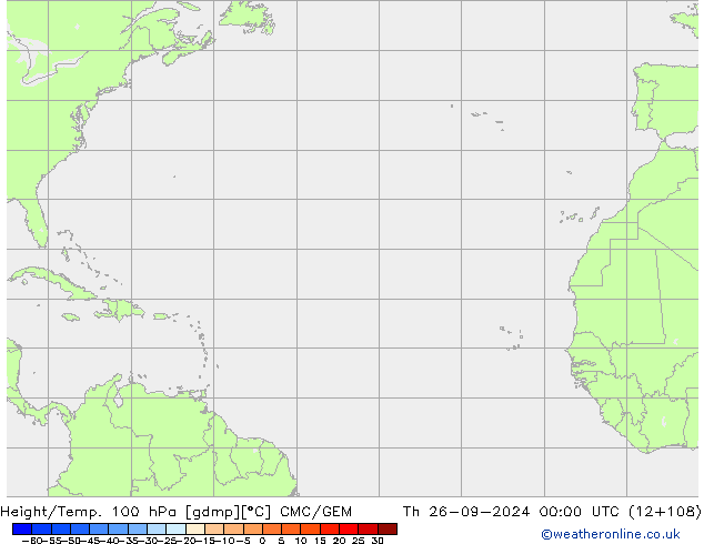 Height/Temp. 100 hPa CMC/GEM Th 26.09.2024 00 UTC