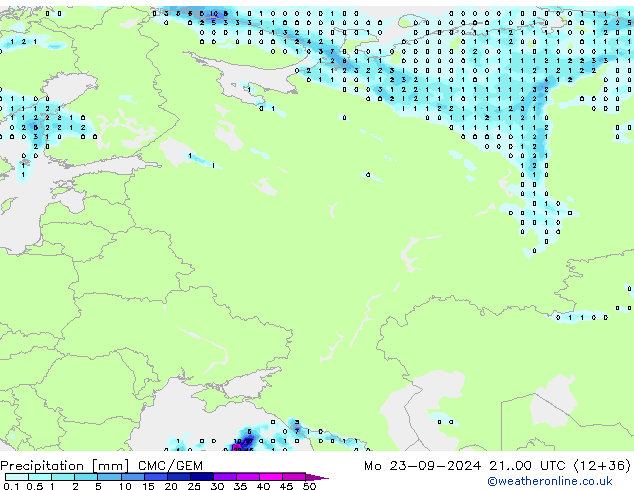 Neerslag CMC/GEM ma 23.09.2024 00 UTC