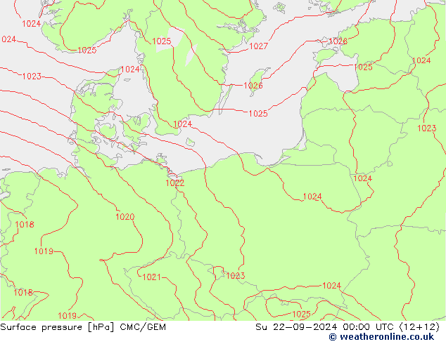 pressão do solo CMC/GEM Dom 22.09.2024 00 UTC