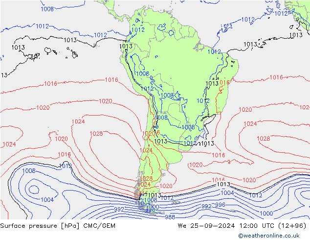 Bodendruck CMC/GEM Mi 25.09.2024 12 UTC