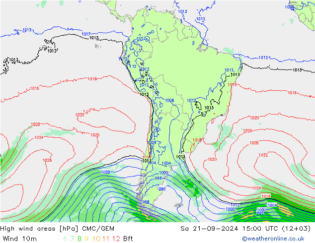 High wind areas CMC/GEM sab 21.09.2024 15 UTC