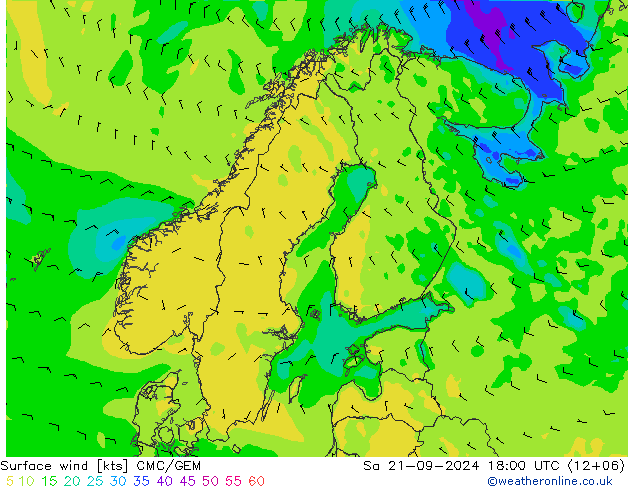 Wind 10 m CMC/GEM za 21.09.2024 18 UTC