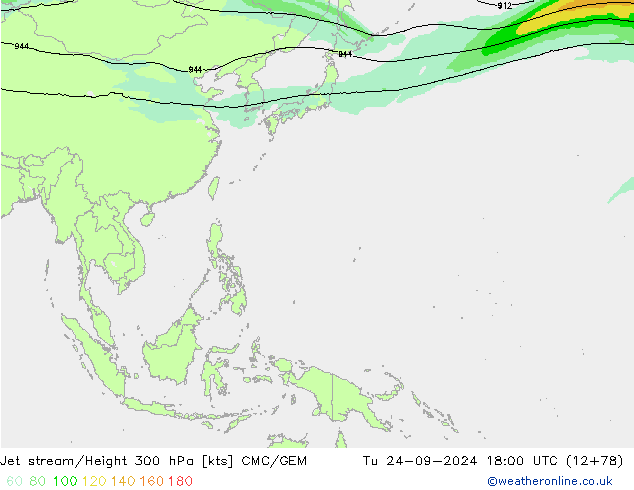 Jet stream CMC/GEM Ter 24.09.2024 18 UTC