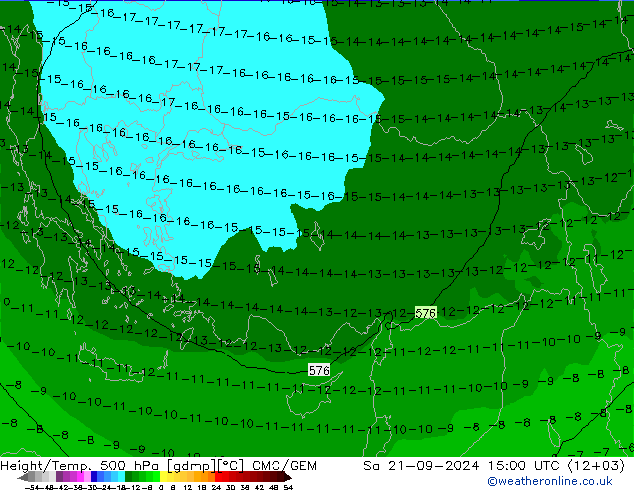 Height/Temp. 500 hPa CMC/GEM Sa 21.09.2024 15 UTC