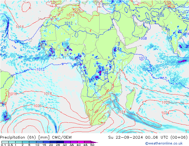 Nied. akkumuliert (6Std) CMC/GEM So 22.09.2024 06 UTC