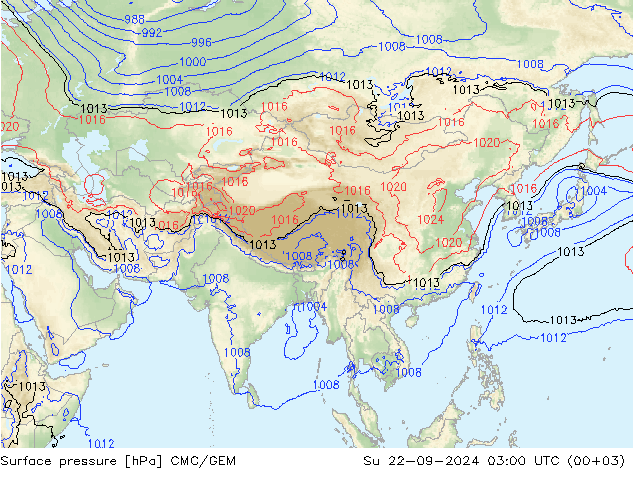 Yer basıncı CMC/GEM Paz 22.09.2024 03 UTC