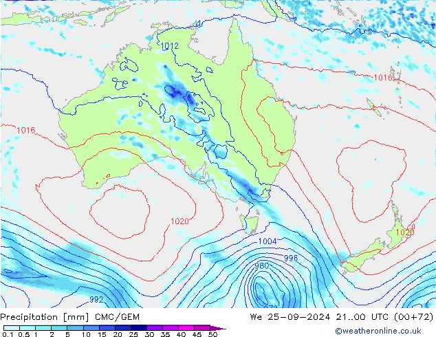 Precipitation CMC/GEM We 25.09.2024 00 UTC