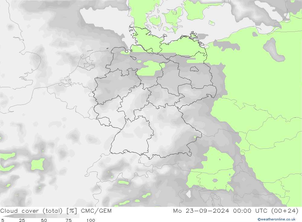 云 (总) CMC/GEM 星期一 23.09.2024 00 UTC