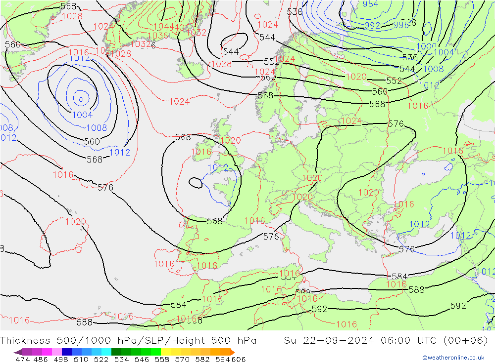 Theta-e 850hPa CMC/GEM 星期日 22.09.2024 06 UTC