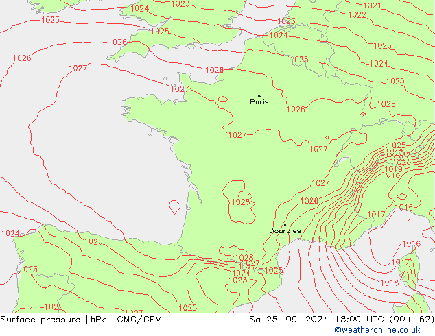 pressão do solo CMC/GEM Sáb 28.09.2024 18 UTC