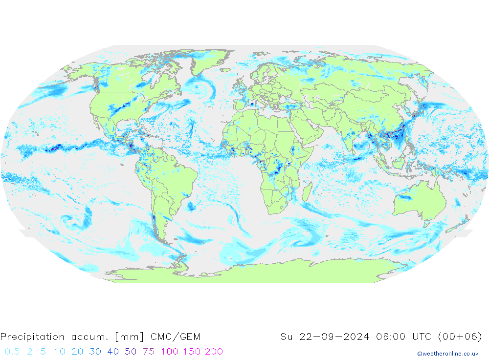 Precipitation accum. CMC/GEM Su 22.09.2024 06 UTC