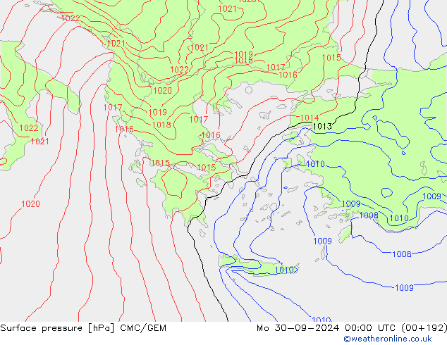 pressão do solo CMC/GEM Seg 30.09.2024 00 UTC