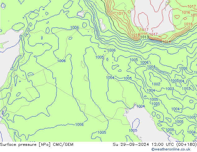 pressão do solo CMC/GEM Dom 29.09.2024 12 UTC