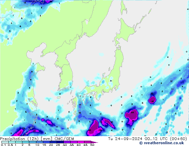 Nied. akkumuliert (12Std) CMC/GEM Di 24.09.2024 12 UTC