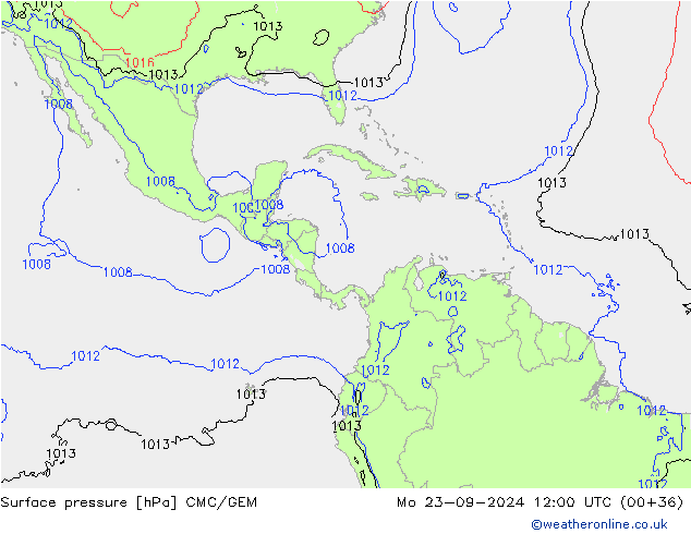 Pressione al suolo CMC/GEM lun 23.09.2024 12 UTC