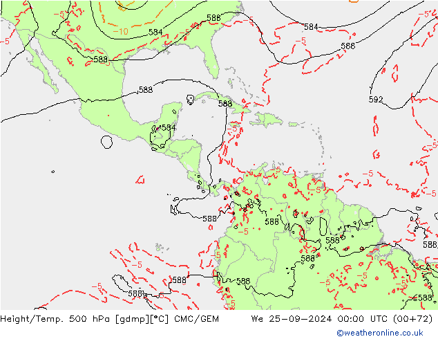 Height/Temp. 500 hPa CMC/GEM Mi 25.09.2024 00 UTC