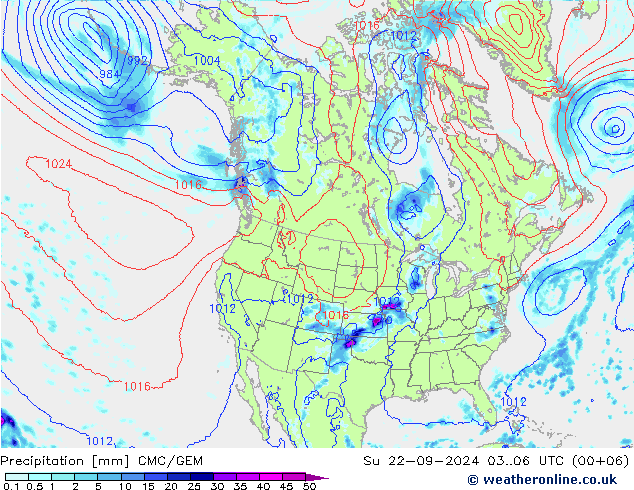 Precipitación CMC/GEM dom 22.09.2024 06 UTC