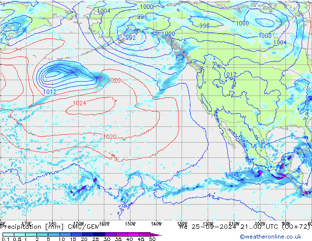 Precipitation CMC/GEM We 25.09.2024 00 UTC