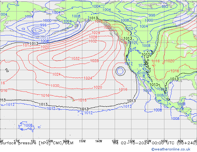 приземное давление CMC/GEM ср 02.10.2024 00 UTC