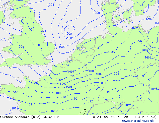 Bodendruck CMC/GEM Di 24.09.2024 12 UTC