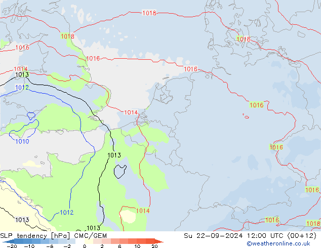 тенденция давления CMC/GEM Вс 22.09.2024 12 UTC