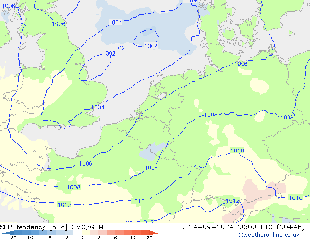 Drucktendenz CMC/GEM Di 24.09.2024 00 UTC