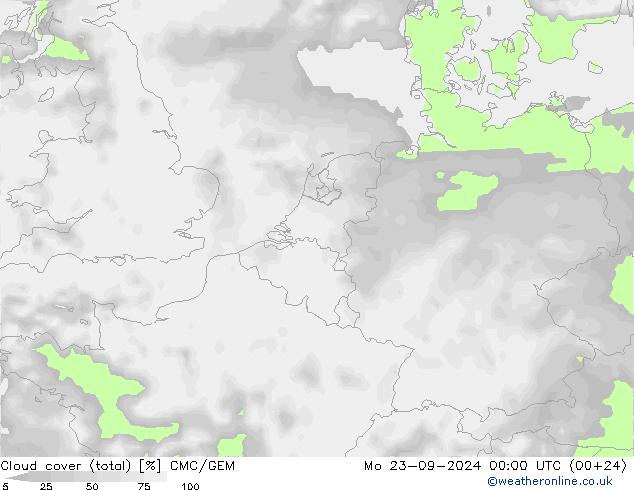 Nubi (totali) CMC/GEM lun 23.09.2024 00 UTC