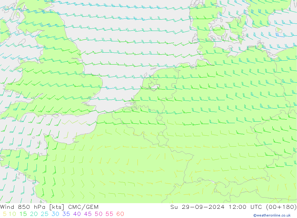 Wind 850 hPa CMC/GEM So 29.09.2024 12 UTC