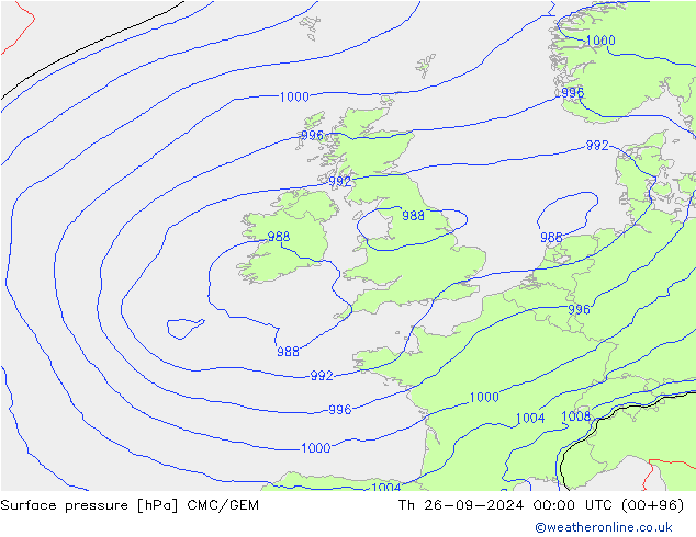 Luchtdruk (Grond) CMC/GEM do 26.09.2024 00 UTC