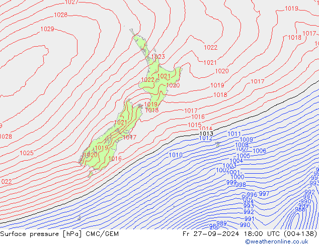 Bodendruck CMC/GEM Fr 27.09.2024 18 UTC