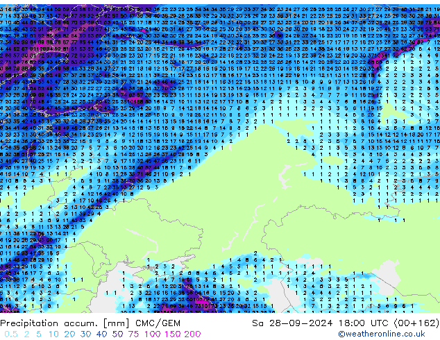 Nied. akkumuliert CMC/GEM Sa 28.09.2024 18 UTC