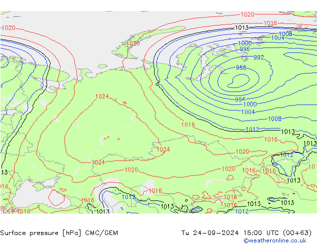 Bodendruck CMC/GEM Di 24.09.2024 15 UTC