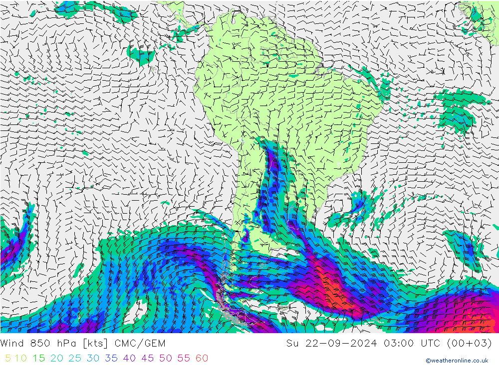 Wind 850 hPa CMC/GEM Su 22.09.2024 03 UTC