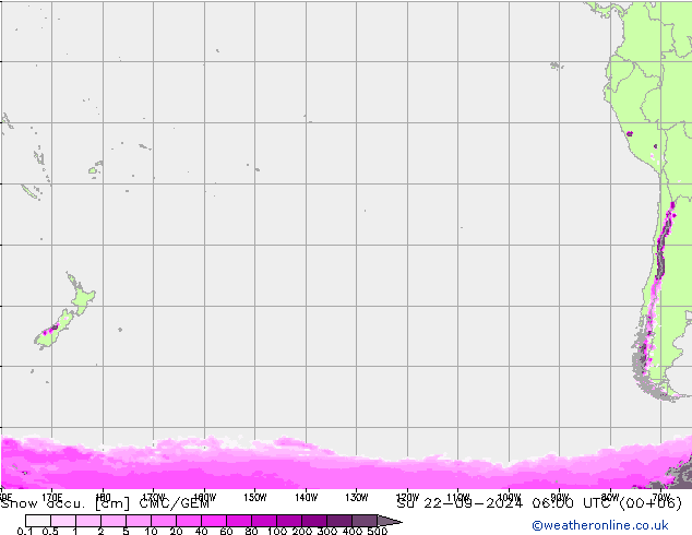 Snow accu. CMC/GEM dom 22.09.2024 06 UTC