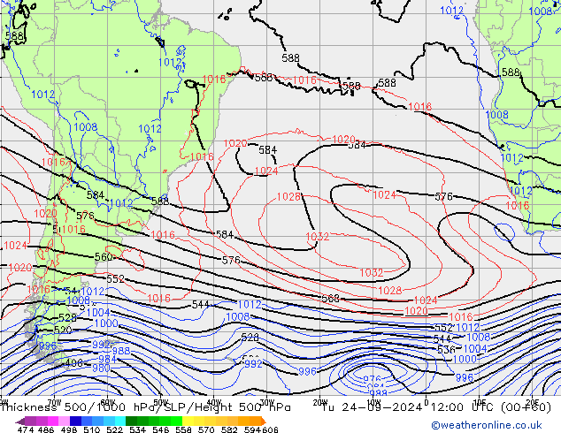 Theta-e 850hPa CMC/GEM di 24.09.2024 12 UTC