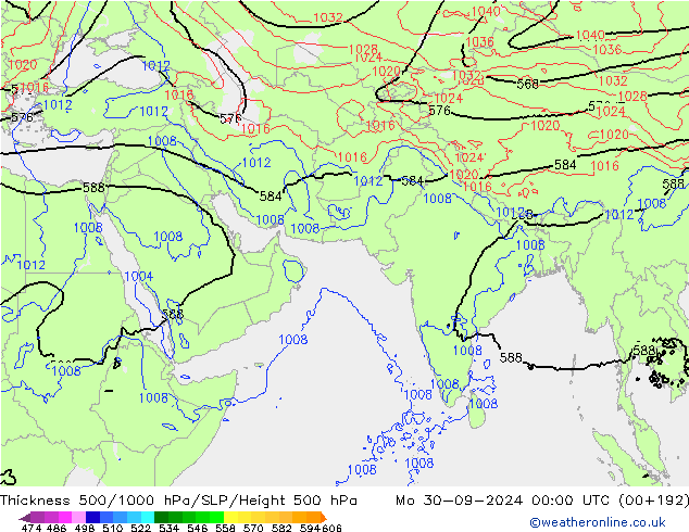 Theta-e 850hPa CMC/GEM 星期一 30.09.2024 00 UTC