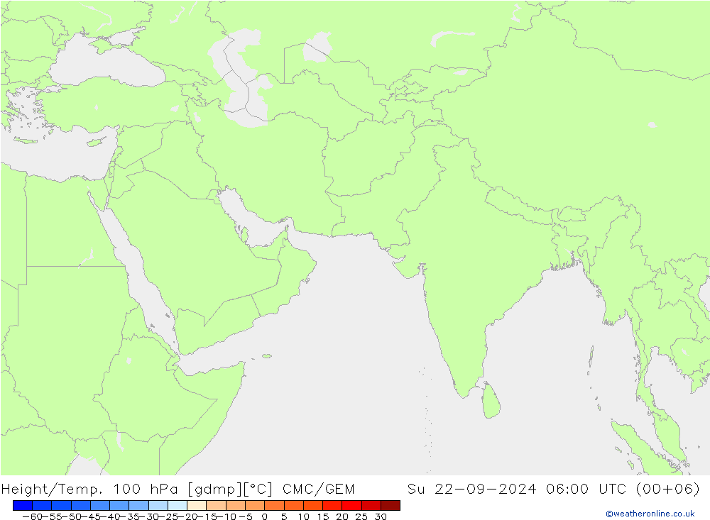 Height/Temp. 100 hPa CMC/GEM 星期日 22.09.2024 06 UTC