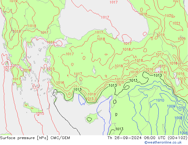 Luchtdruk (Grond) CMC/GEM do 26.09.2024 06 UTC